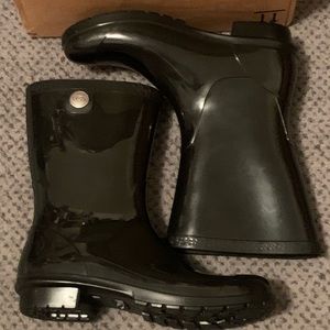 UGG Sienna Black Tall Rain Boots Women's Size 10 (WORN TWICE)